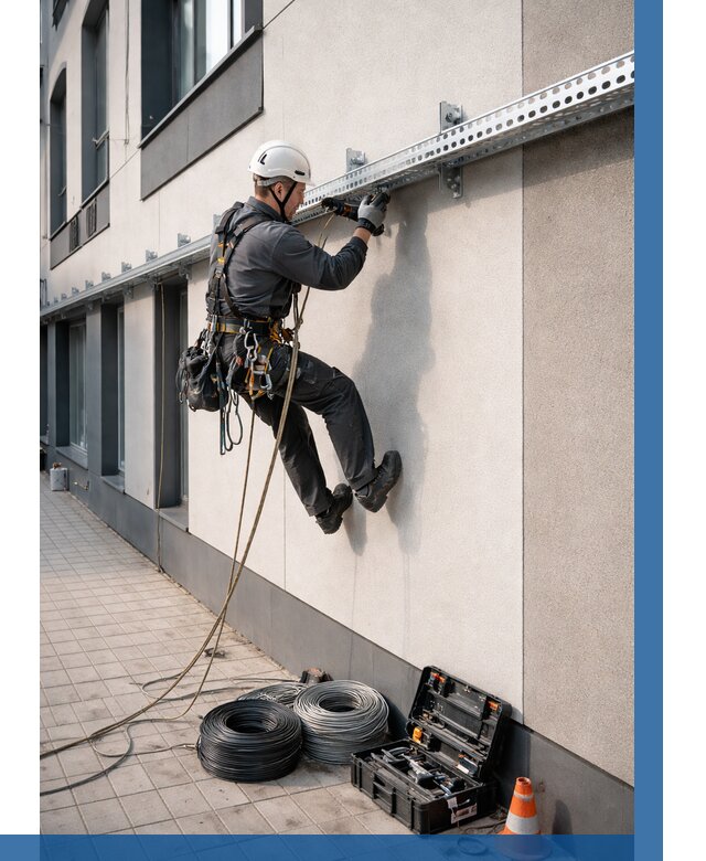 Монтаж кабельных лотков на фасаде в Домодедове от 1263 р. | ВЫСОТНИК-Дмд