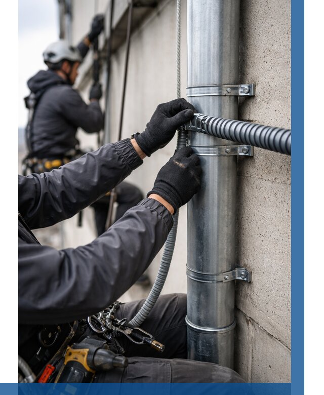 Монтаж гофры для кабеля в Домодедове от 316 р. | ВЫСОТНИК-Дмд