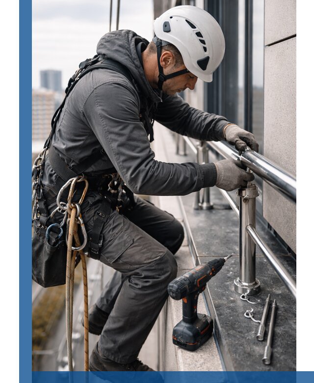 Монтаж ограждений на высоте в Домодедове для зданий и конструкций