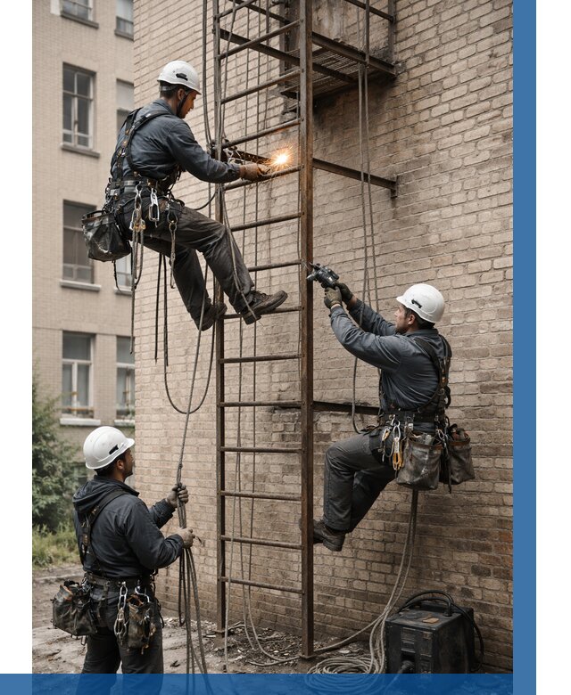 Ремонт пожарной лестницы в Домодедове от 7895 р. | ВЫСОТНИК-Дмд