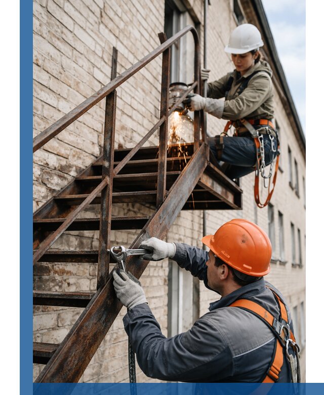 Ремонт и восстановление пожарных лестниц с выездом в Домодедове