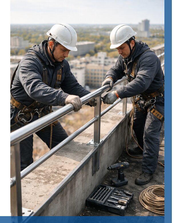 Монтаж перил на высоте в Домодедове от 2632 р. | ВЫСОТНИК-Дмд