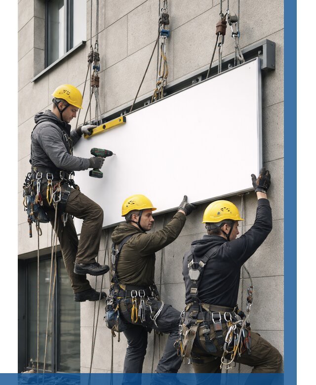 Монтаж рекламной вывески в Домодедове от 8421 р. | ВЫСОТНИК-Дмд