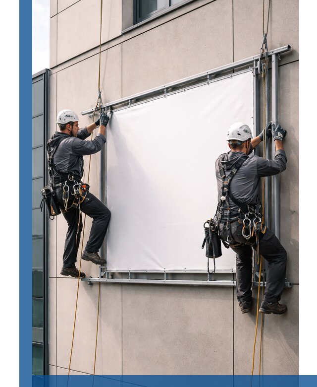 Монтаж наружной рекламной вывески в Домодедове под ключ