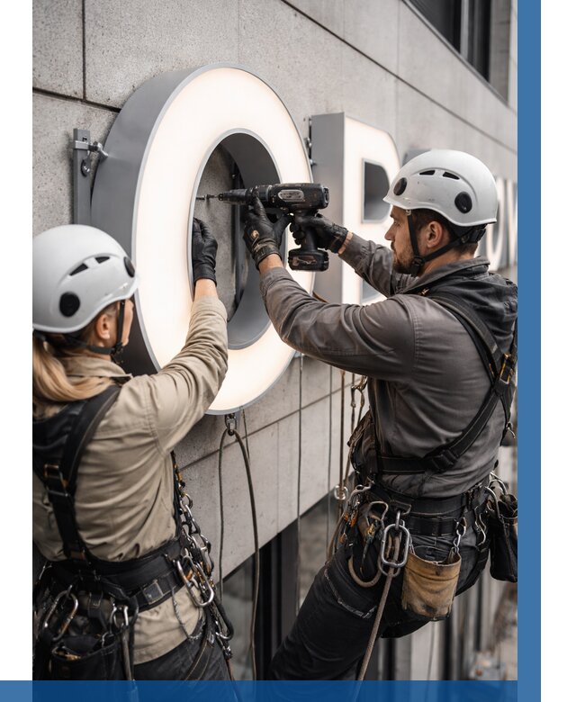 Монтаж световых букв в Домодедове от 3158 р. под ключ ВЫСОТНИК-Дмд