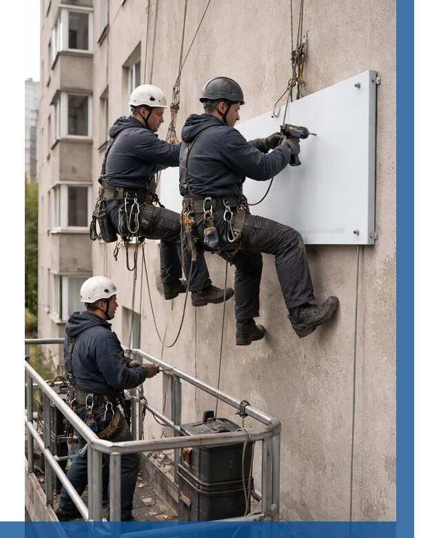 Монтаж табличек и указателей в Домодедове от 3684 р. | ВЫСОТНИК-Дмд