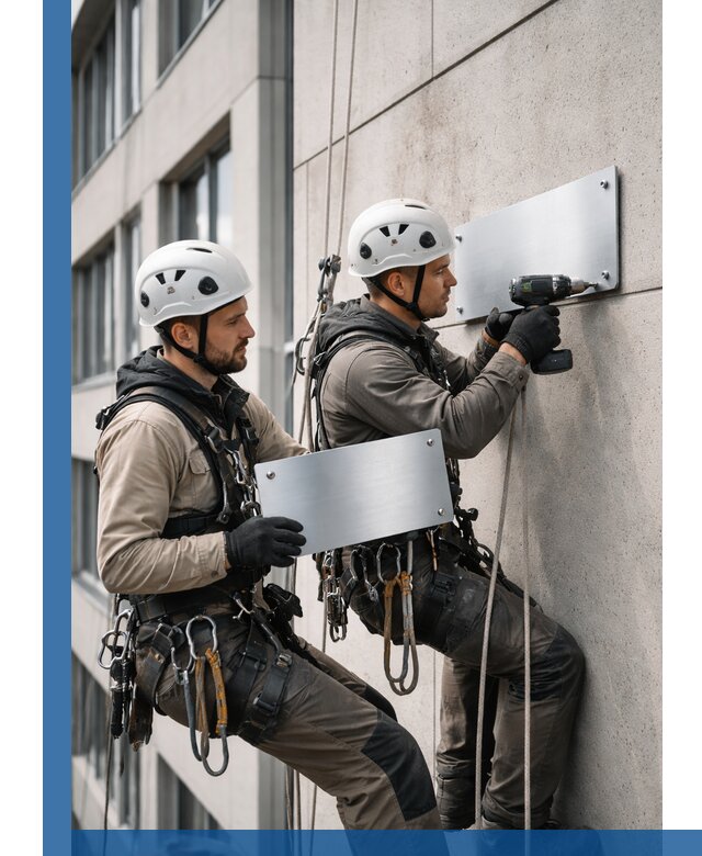 Монтаж табличек и указателей в Домодедове для зданий и сооружений