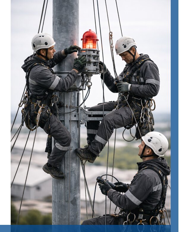 Монтаж заградительных огней в Домодедове от 8947 р. | ВЫСОТНИК-Дмд