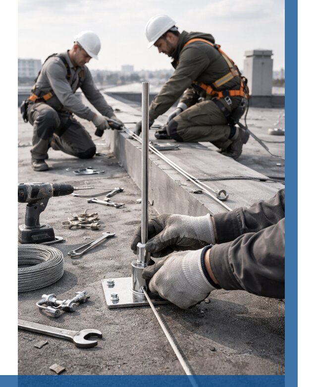 Монтаж молниезащиты на кровле в Домодедове цена от 26315 р. | ВЫСОТНИК-Дмд