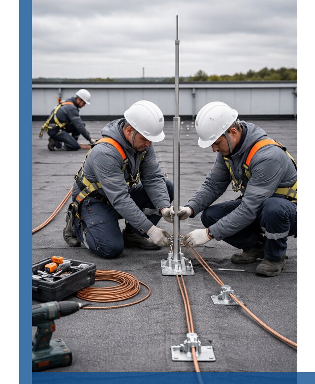 Монтаж молниезащиты на кровле в Домодедове под ключ с гарантией