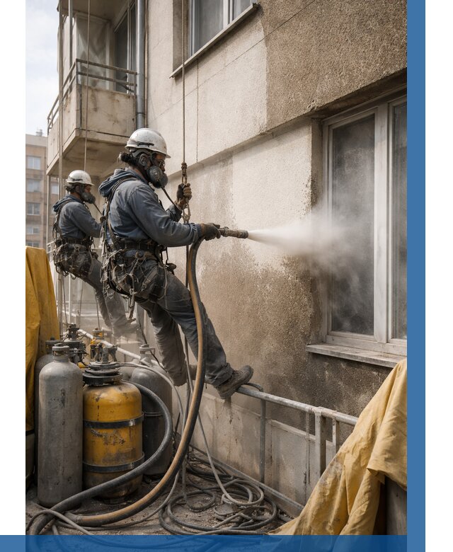 Пескоструйная очистка фасада в Домодедове от 684 р. | ВЫСОТНИК-Дмд