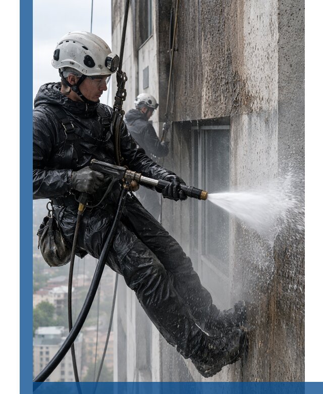 Гидроструйная очистка фасадов и конструкций в Домодедове