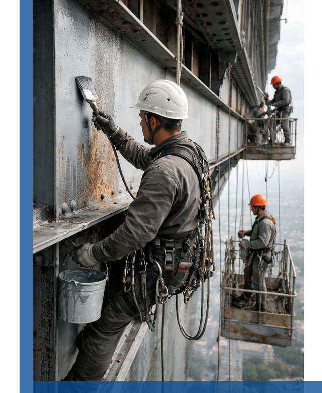 Покраска металлоконструкций на высоте в Домодедове профессионально