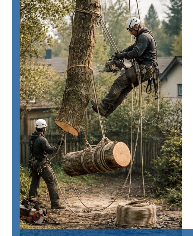 Валка деревьев частями в Домодедове, безопасно и аккуратно
