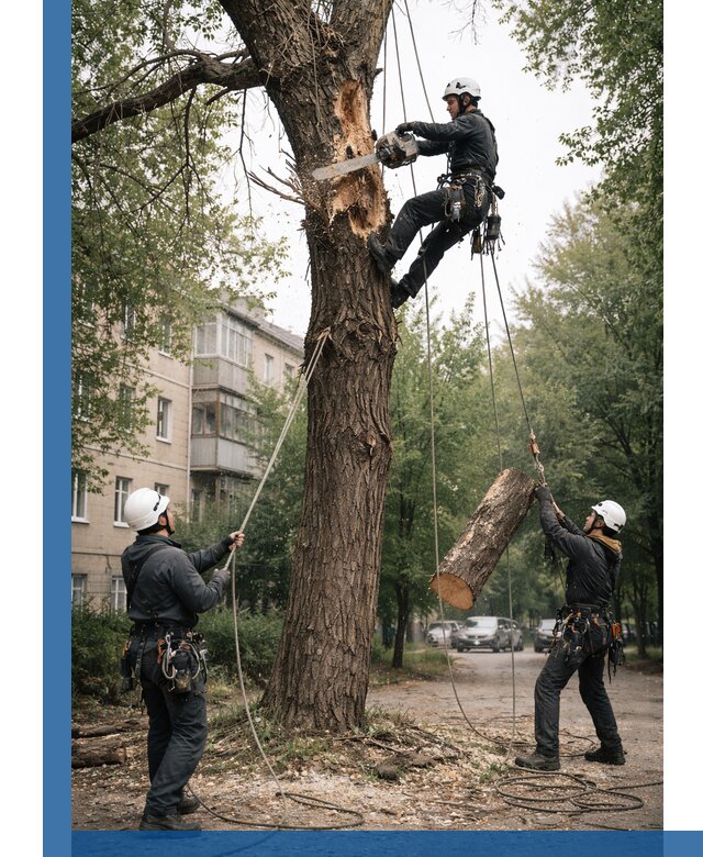 Срочное удаление аварийных деревьев в Домодедове с гарантией безопасности