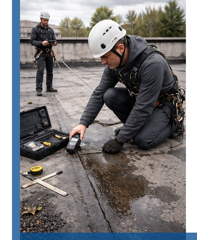 Обследование кровли на протечки и выявление дефектов в Домодедове