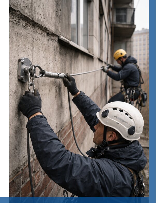 Монтаж анкерных линий в Домодедове от 3158 р. | ВЫСОТНИК-Дмд
