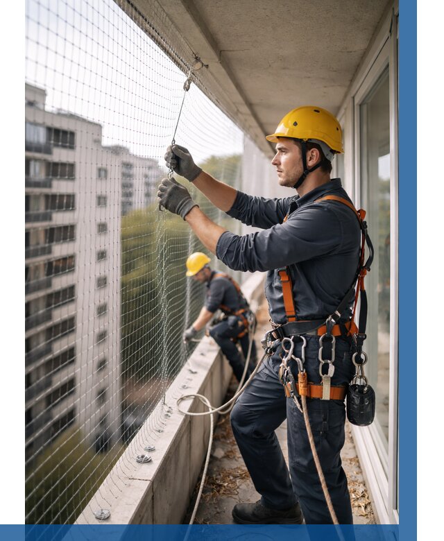 Монтаж сетки от птиц в Домодедове от 4737 р. | ВЫСОТНИК-Дмд