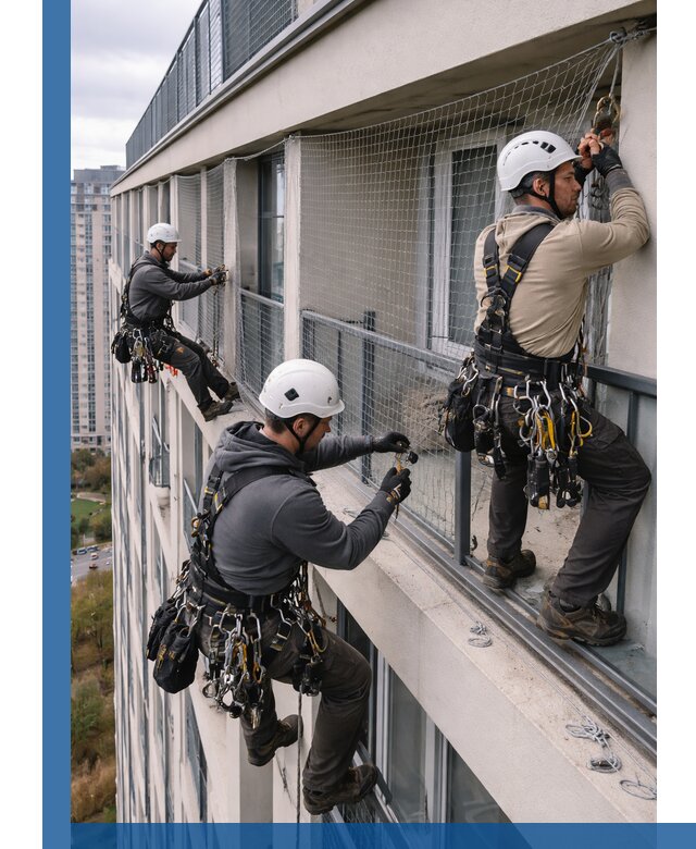 Профессиональный монтаж защитной сетки от птиц в Домодедове